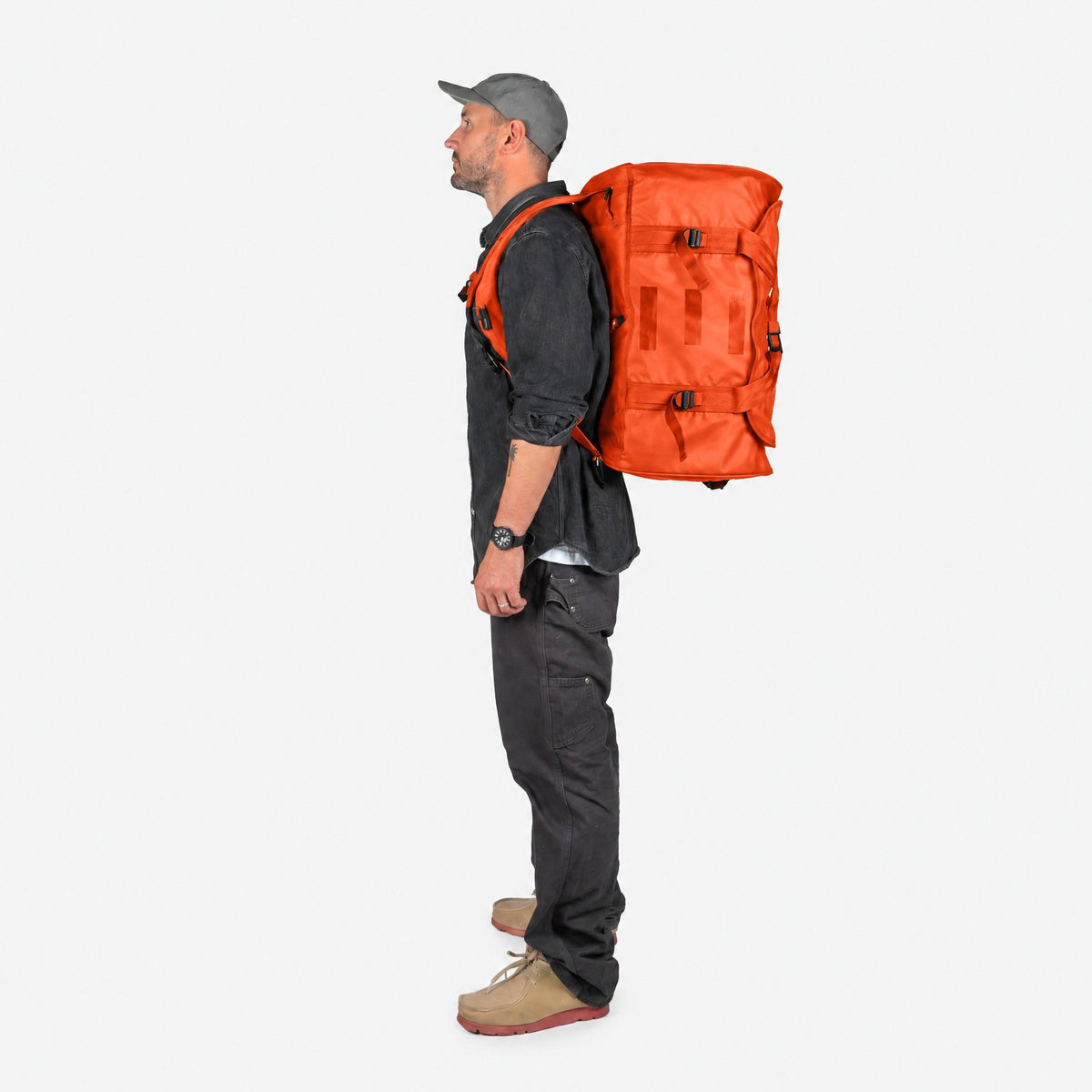 Endeavor Patrol Duffel – Flame – worn as a backpack
