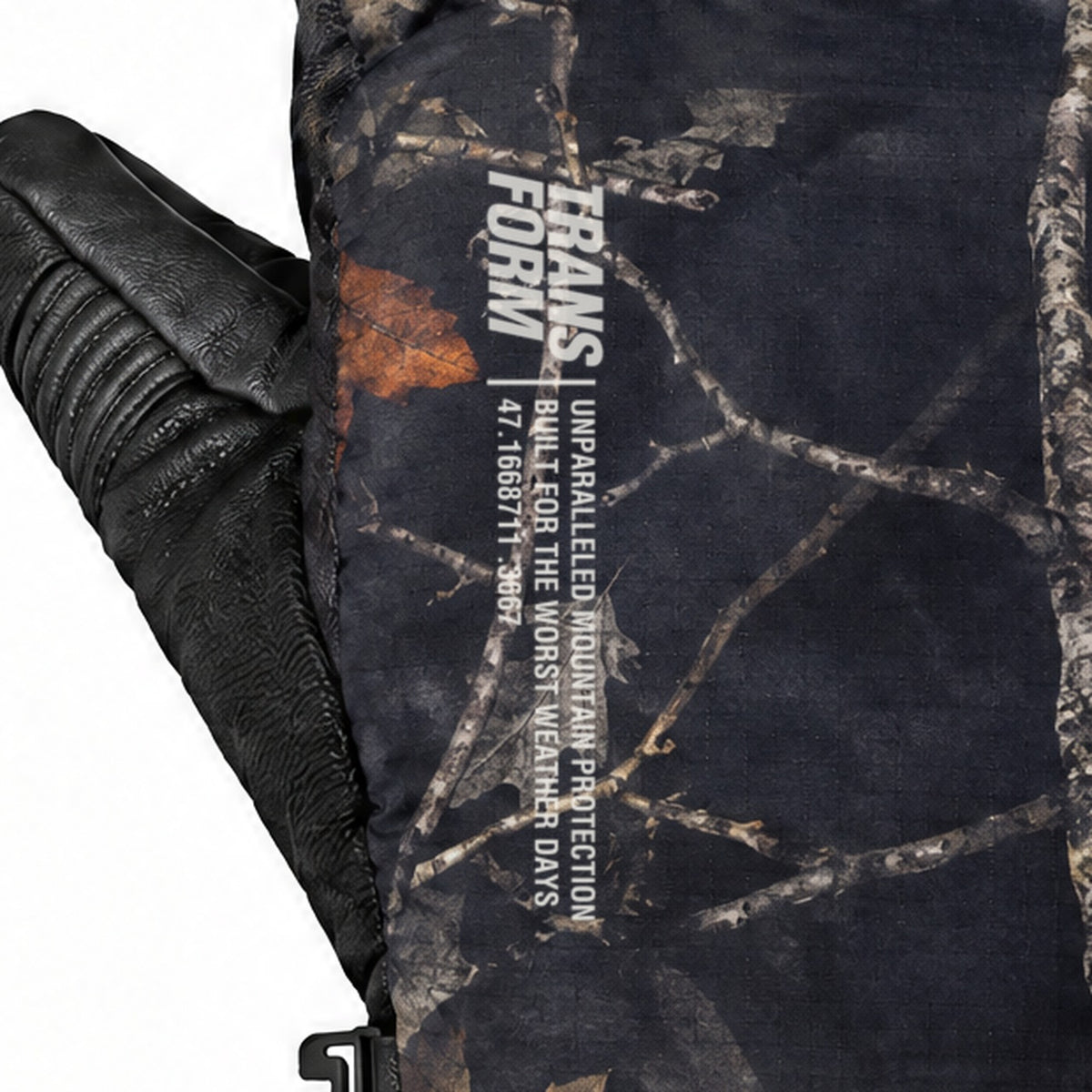 Transform KO Glove – Night Camo – back print detail