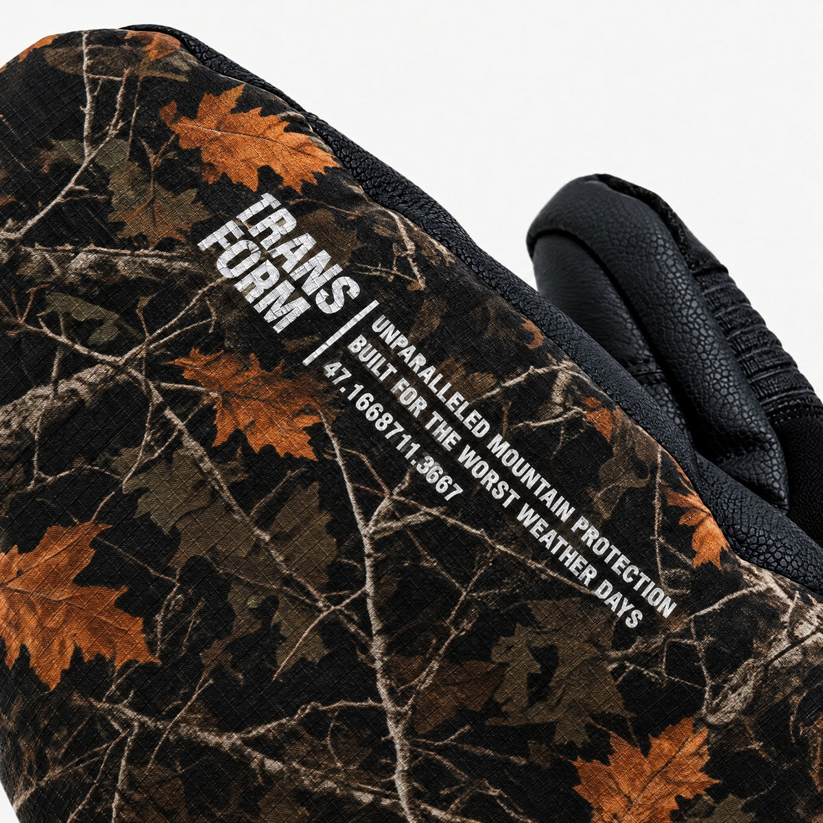 Transform KO Mitt – Night Camo – back print detail