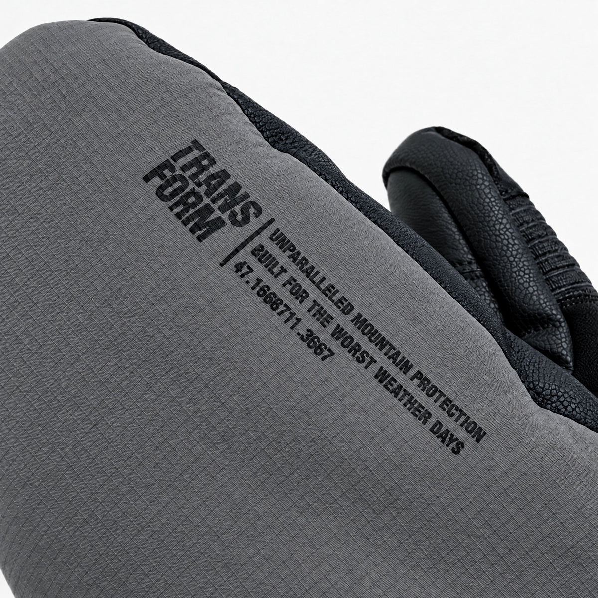 Transform KO Mitt – Stealth – back print detail