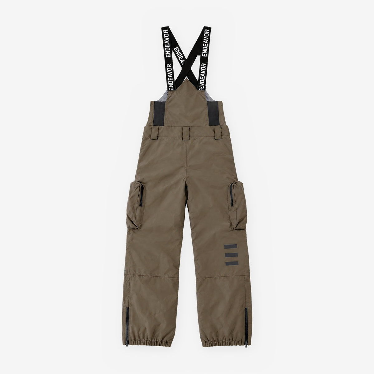 Endeavor 3L Scout Removable Bib Pant Algae, back flat lay