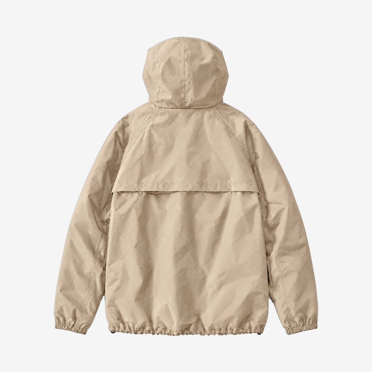 Endeavor 20K Windbreaker in Fiber, back flat lay showing the back flap