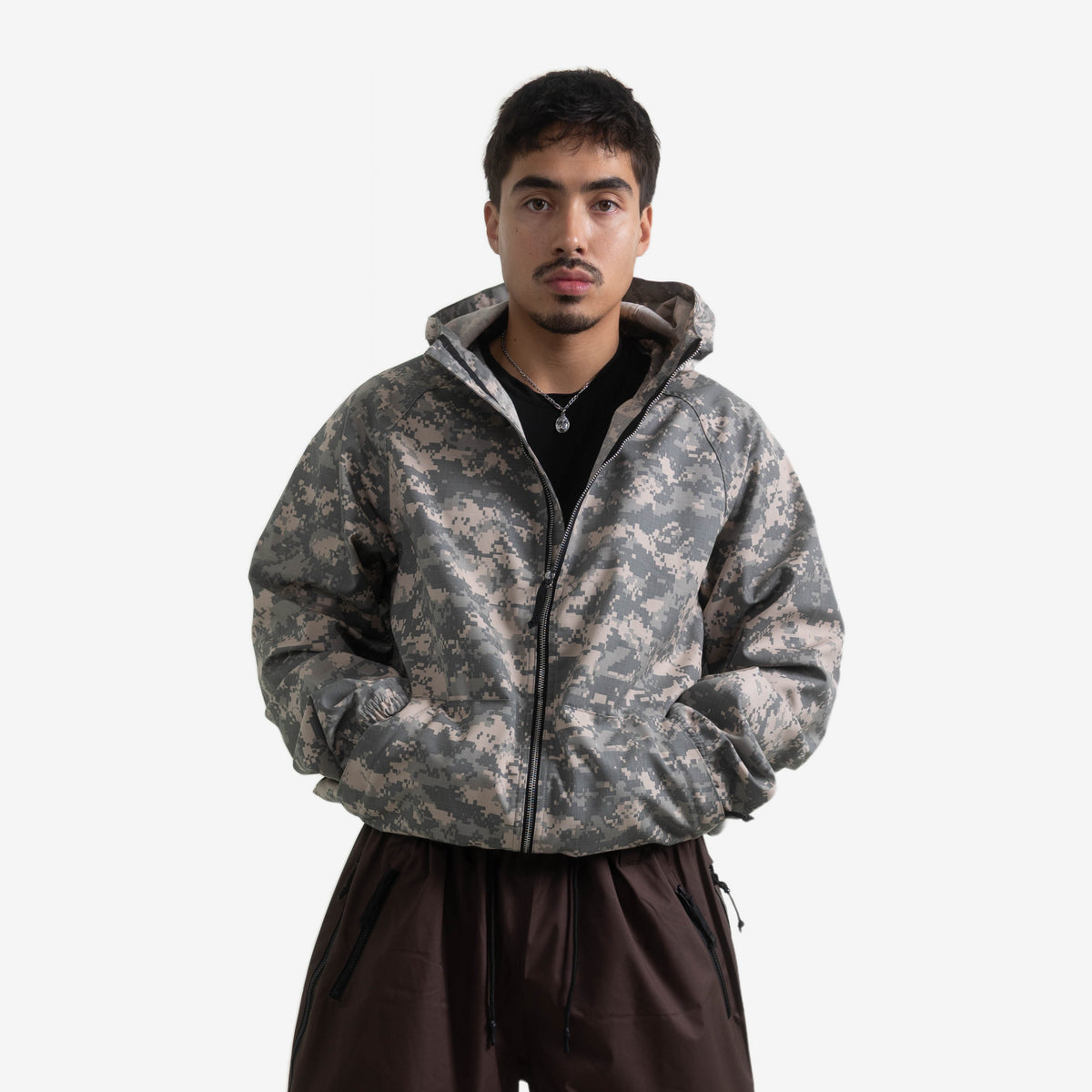 Endeavor 20K Windbreaker Limited Edition in Digi Ripstop Canvas, worn zipped, front view