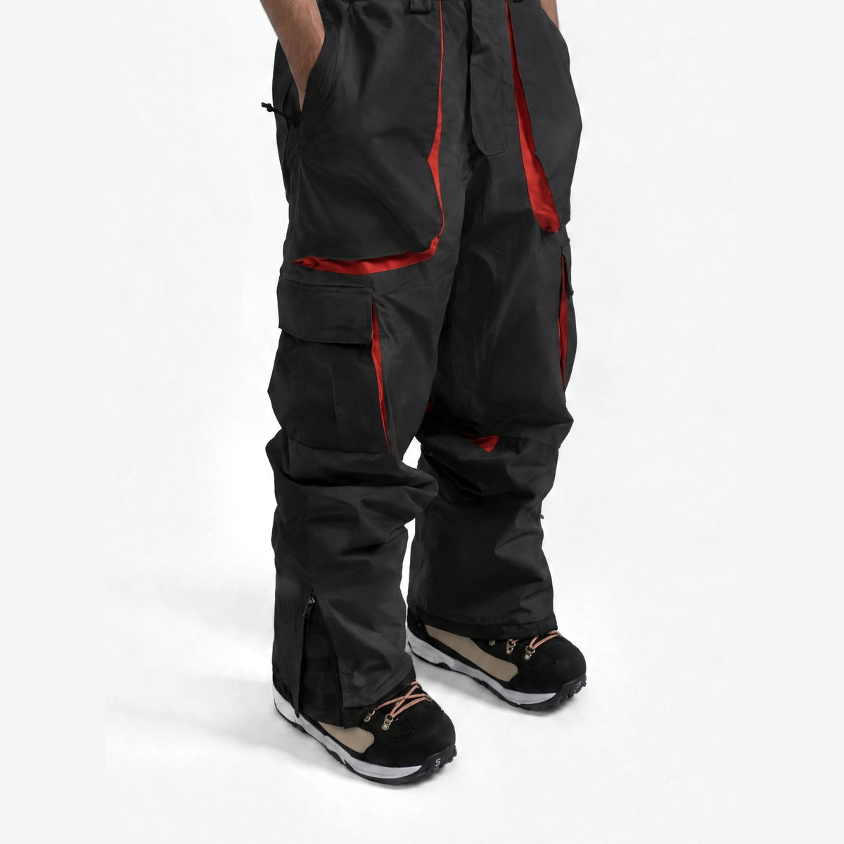 Endeavor 2L Patrol Cargo Pant in Black, on model, waist-down