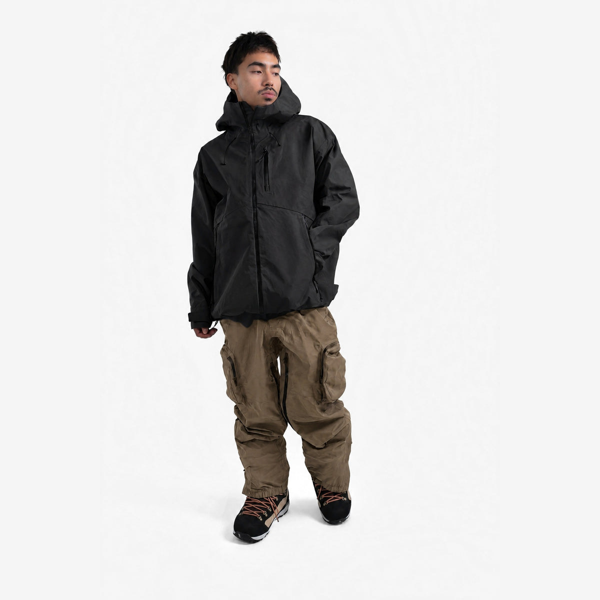 Endeavor 3L Shelter Jacket in Black, on model