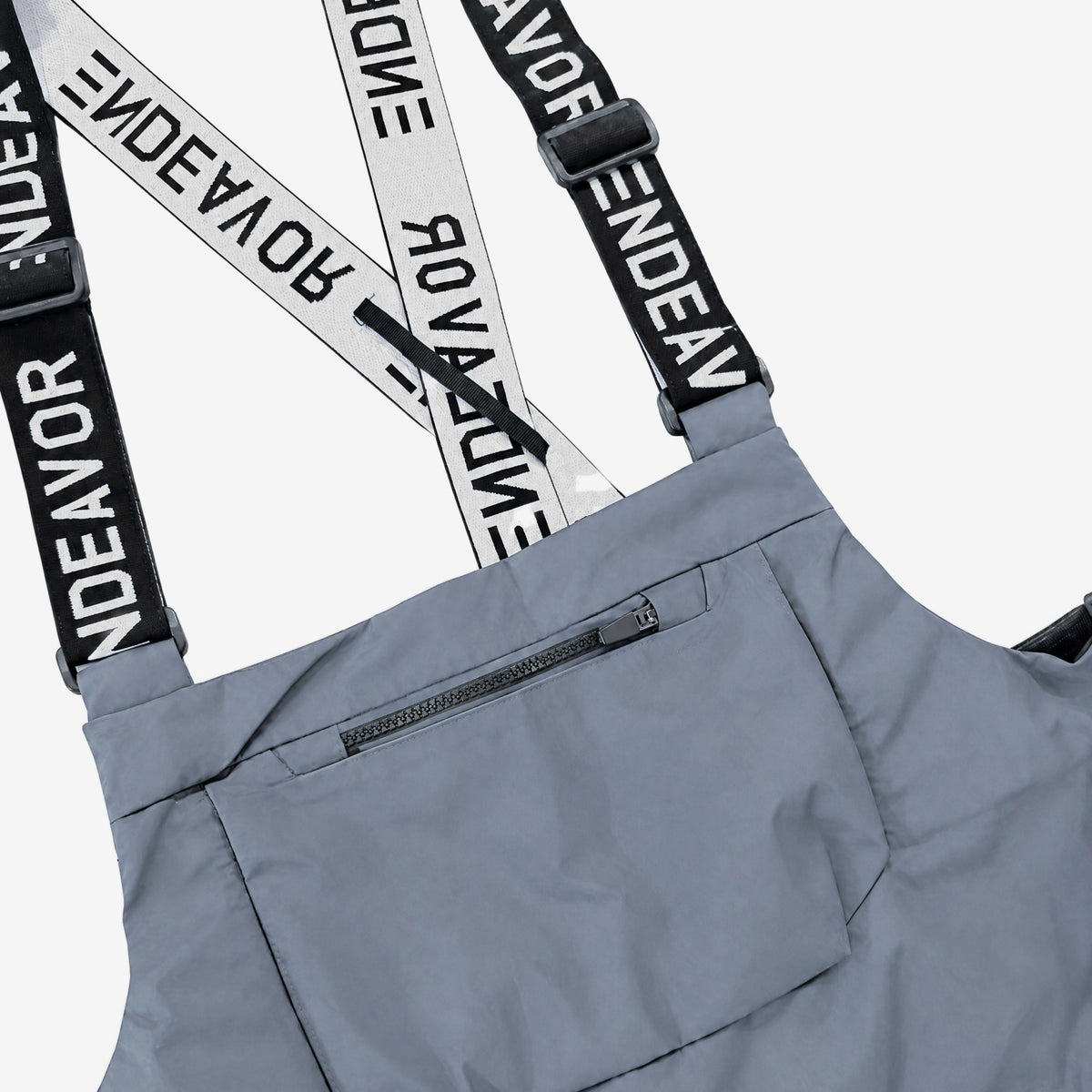 Endeavor 3L Shelter Bib Pant Graphite, bib pocket straps detail