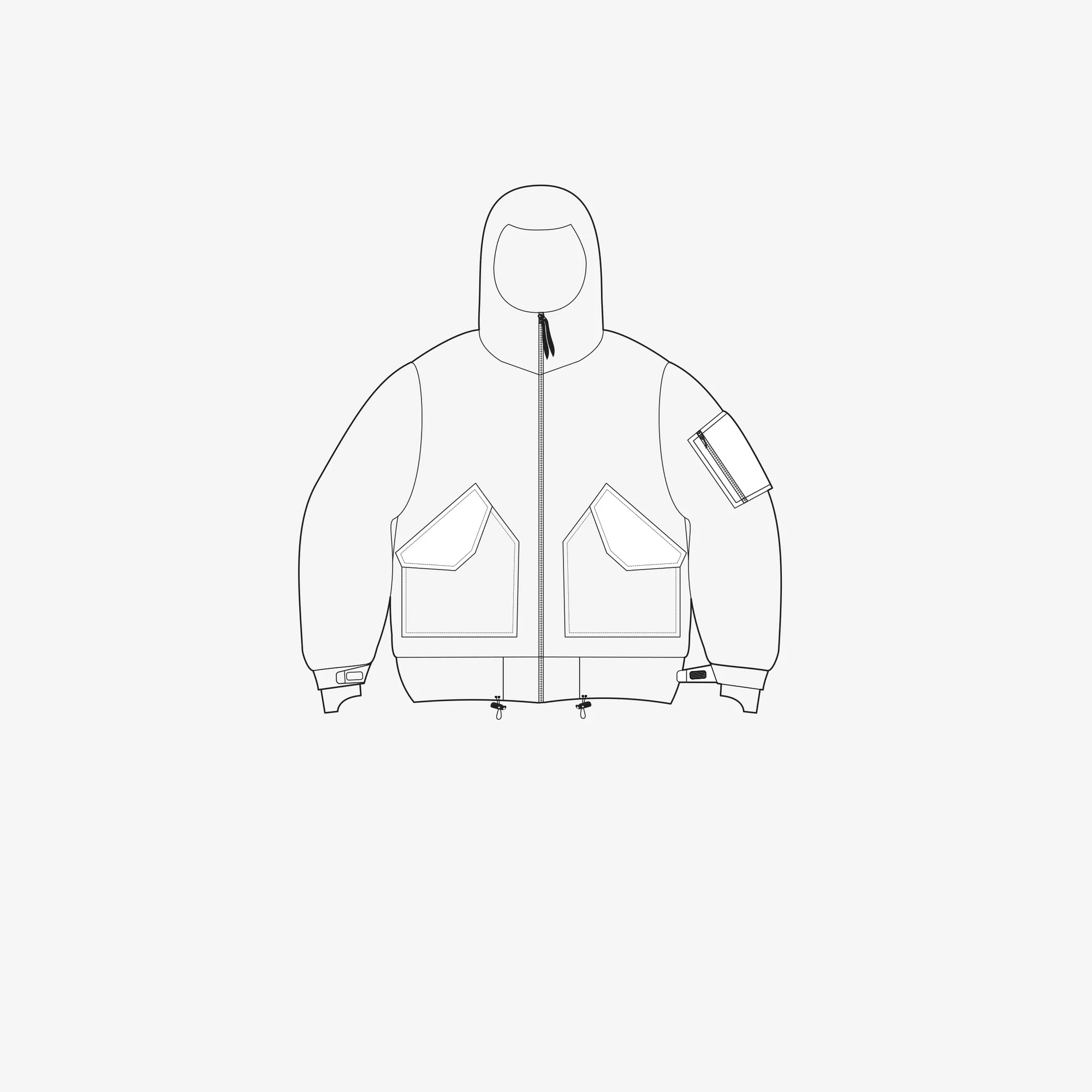 2L Bomber Jacket technical drawing