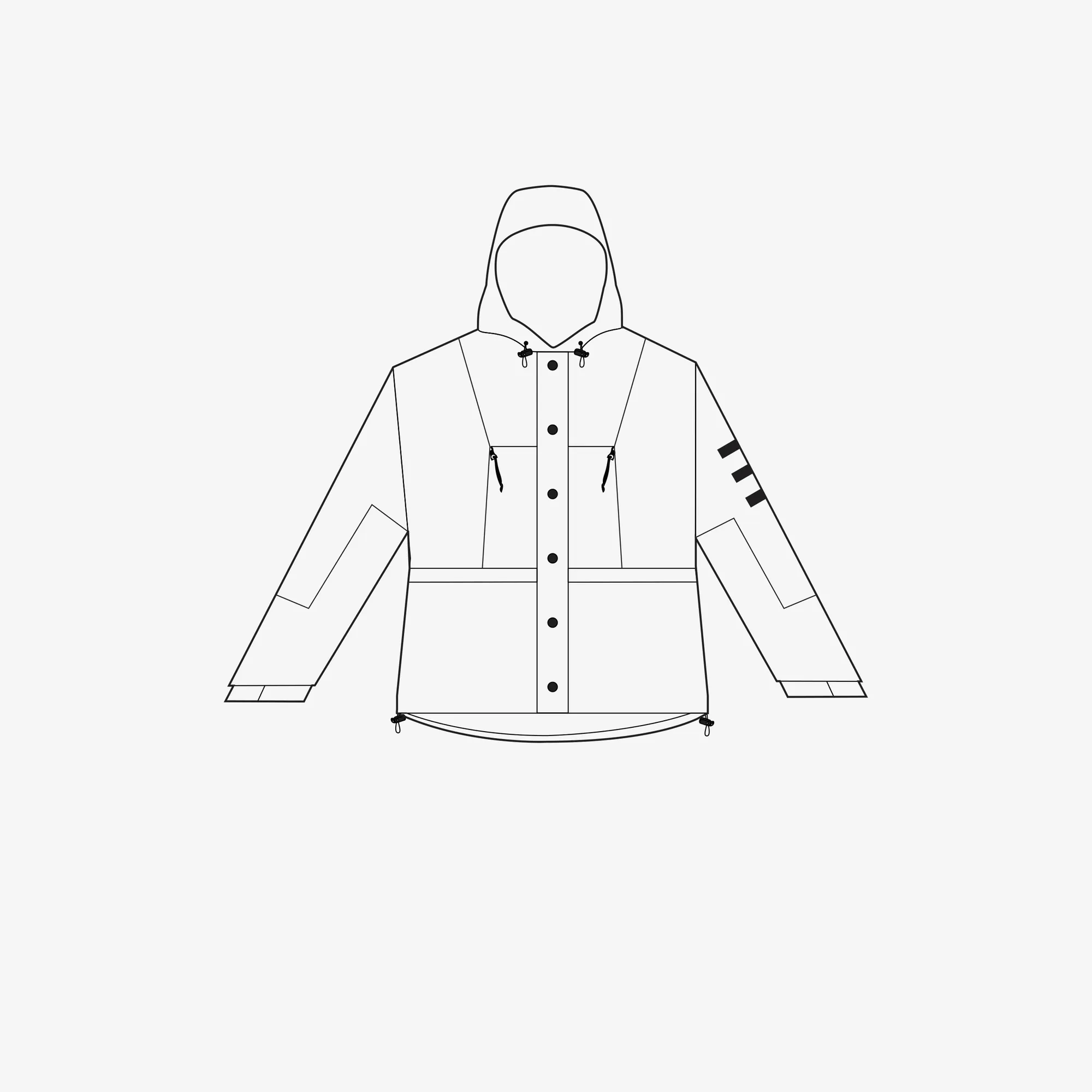 2L Ranger Insulated Jacket technical drawing