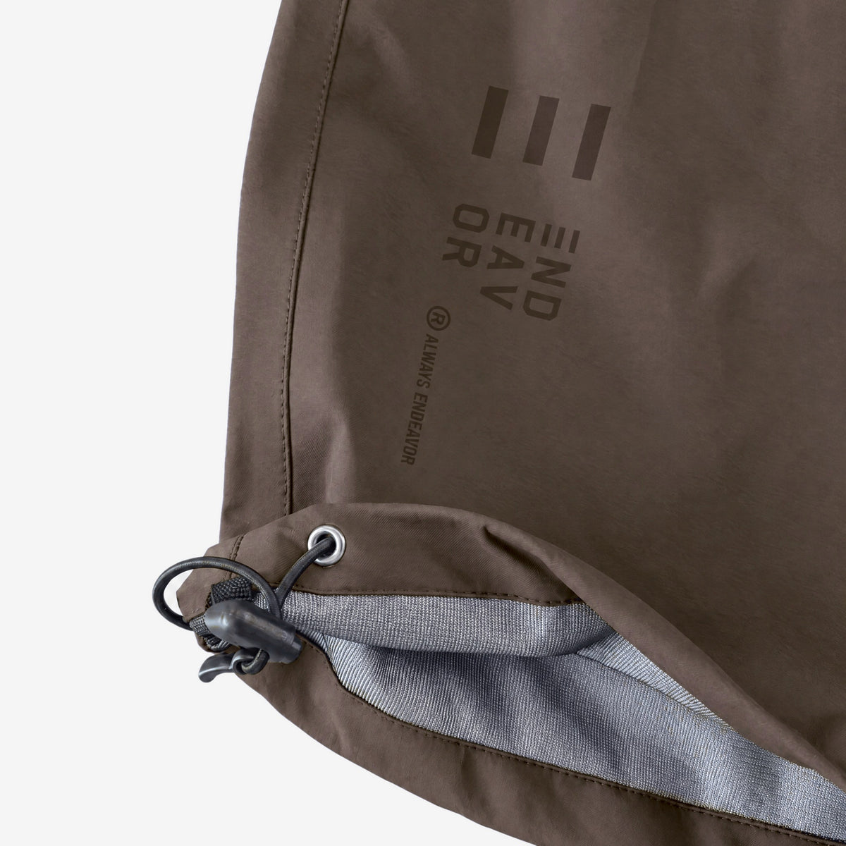 Endeavor 3L Scout Park Pant Chocolate, hem cinch detail