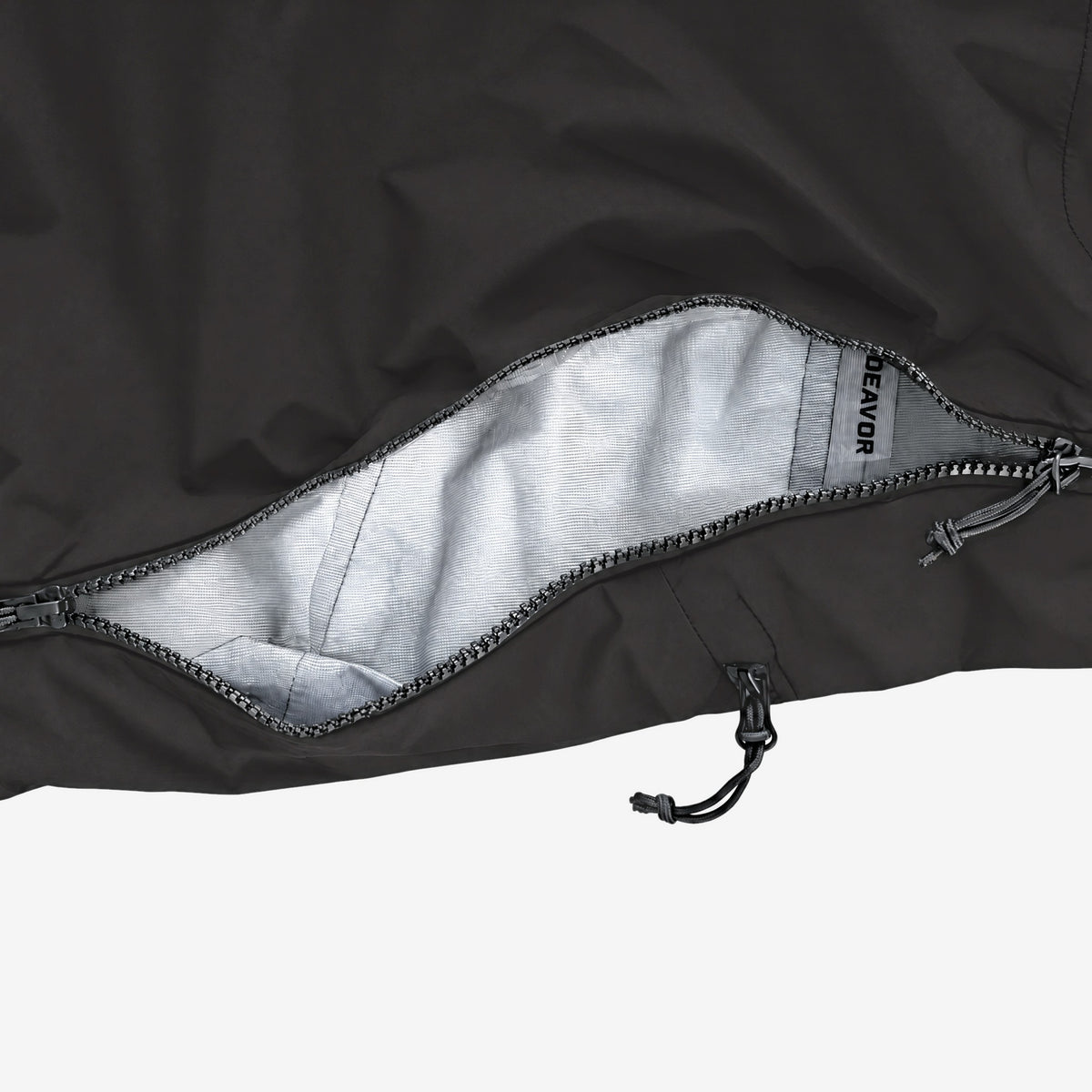 Endeavor 3L Shelter Bib Pant Black, side vent detail