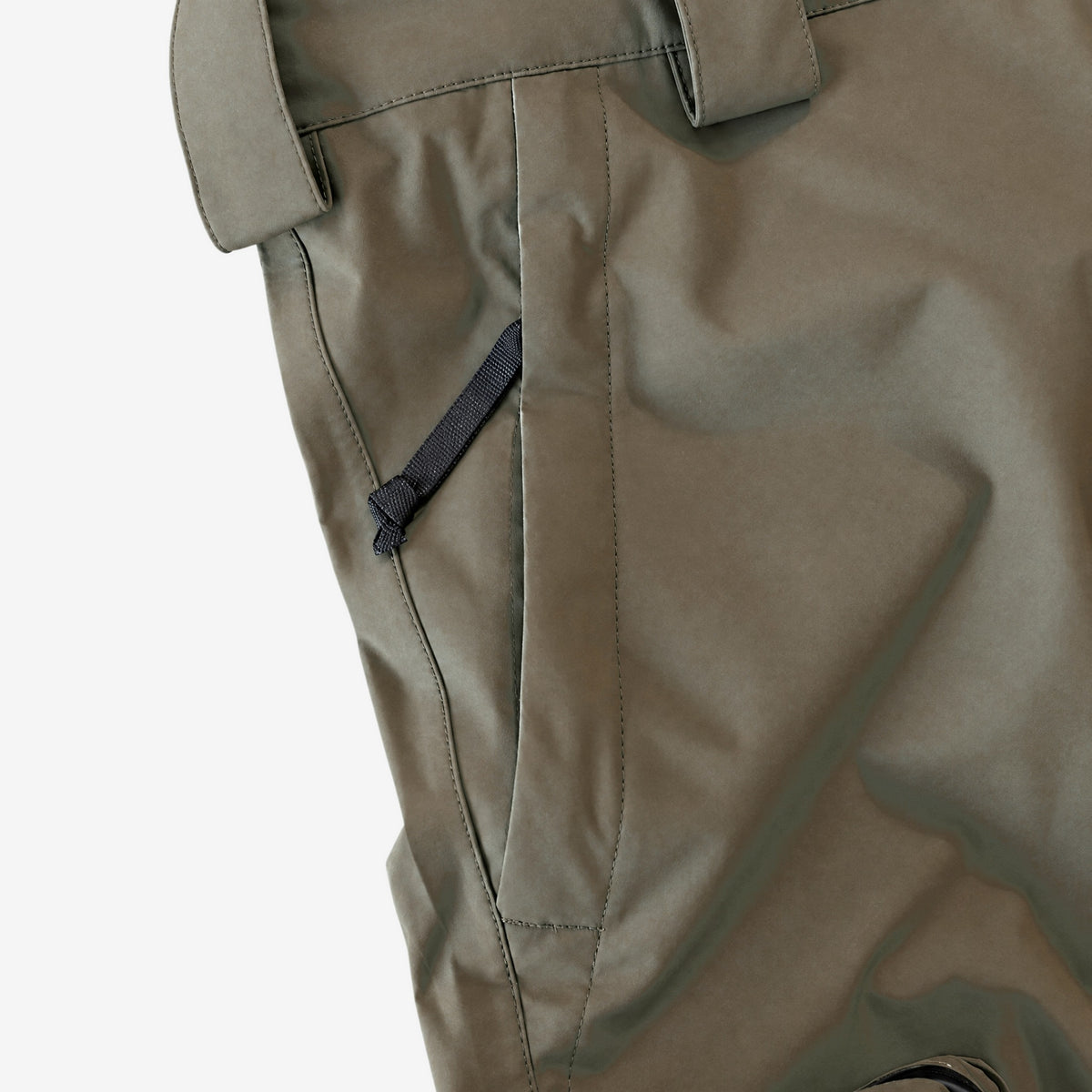 Endeavor 3L Scout Removable Bib Pant Algae, hand pocket detail